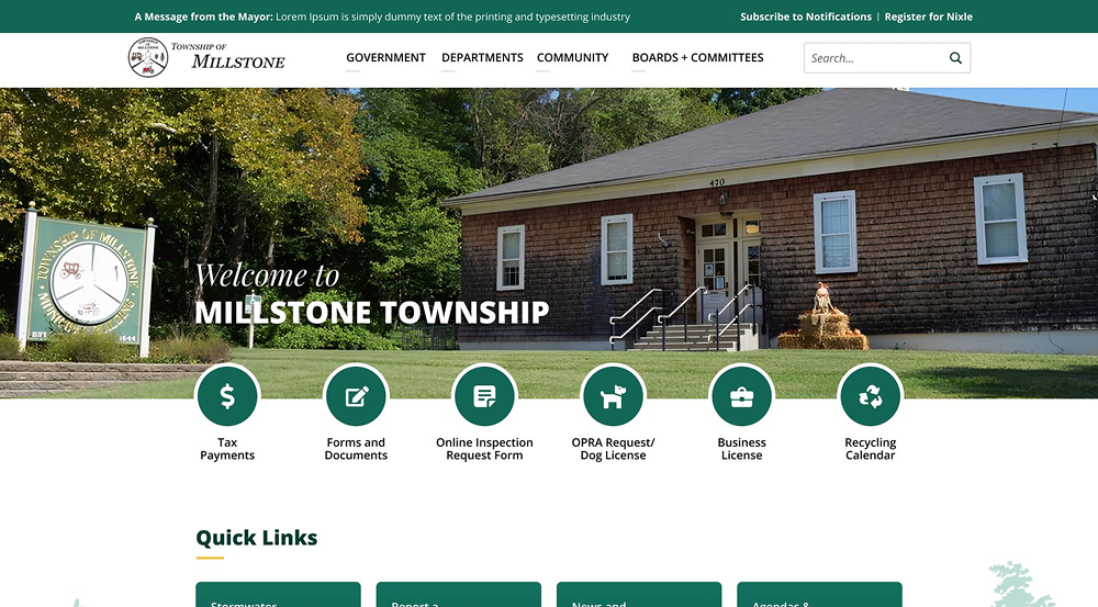 Millstone Township, New Jersey website